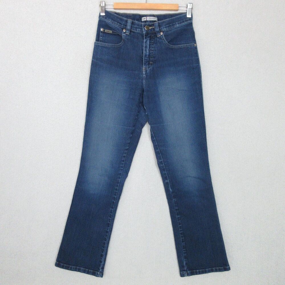 Lee Jeans Womens 6 Lean Bootcut At Waist Dark Blue‎ Stretch Denim Slight Fade